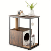 HappyFit 26"H Cat Coffee Table Cat Furniture Tail Table Cat House With Scratching Post
