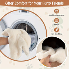 HappyFit 26"H Cat Coffee Table Cat Furniture Tail Table Cat House With Scratching Post