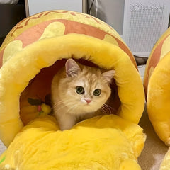 Cat Nest Honey Pot Shape Cat Sofa Bed Cute And Comfortable Pet Cat House Thickened Plush Cat Bed