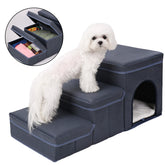 Dog Stairs Steps For Small Dogs, Pet Climbing Ladder, Folding Storage Dog Stairs For High Beds Couch Sofa