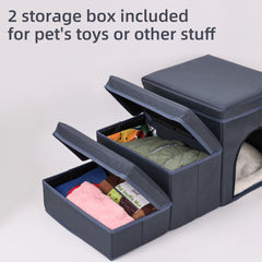 Dog Stairs Steps For Small Dogs, Pet Climbing Ladder, Folding Storage Dog Stairs For High Beds Couch Sofa