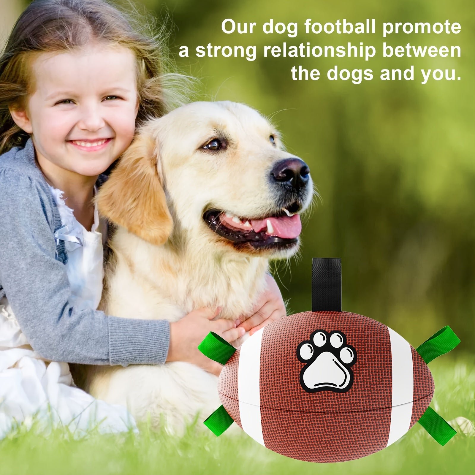 Durable Rugby Ball Design Pet Toy With Straps, Dog Chewing Ball Toy For Training Playing Teeth Cleaning, Interactive Fetch Pet Toy For Small Medium Large Dogs